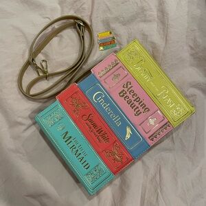 Limited Edition Loungefly Disney Princess Books Crossbody Bag with Enamel Pin